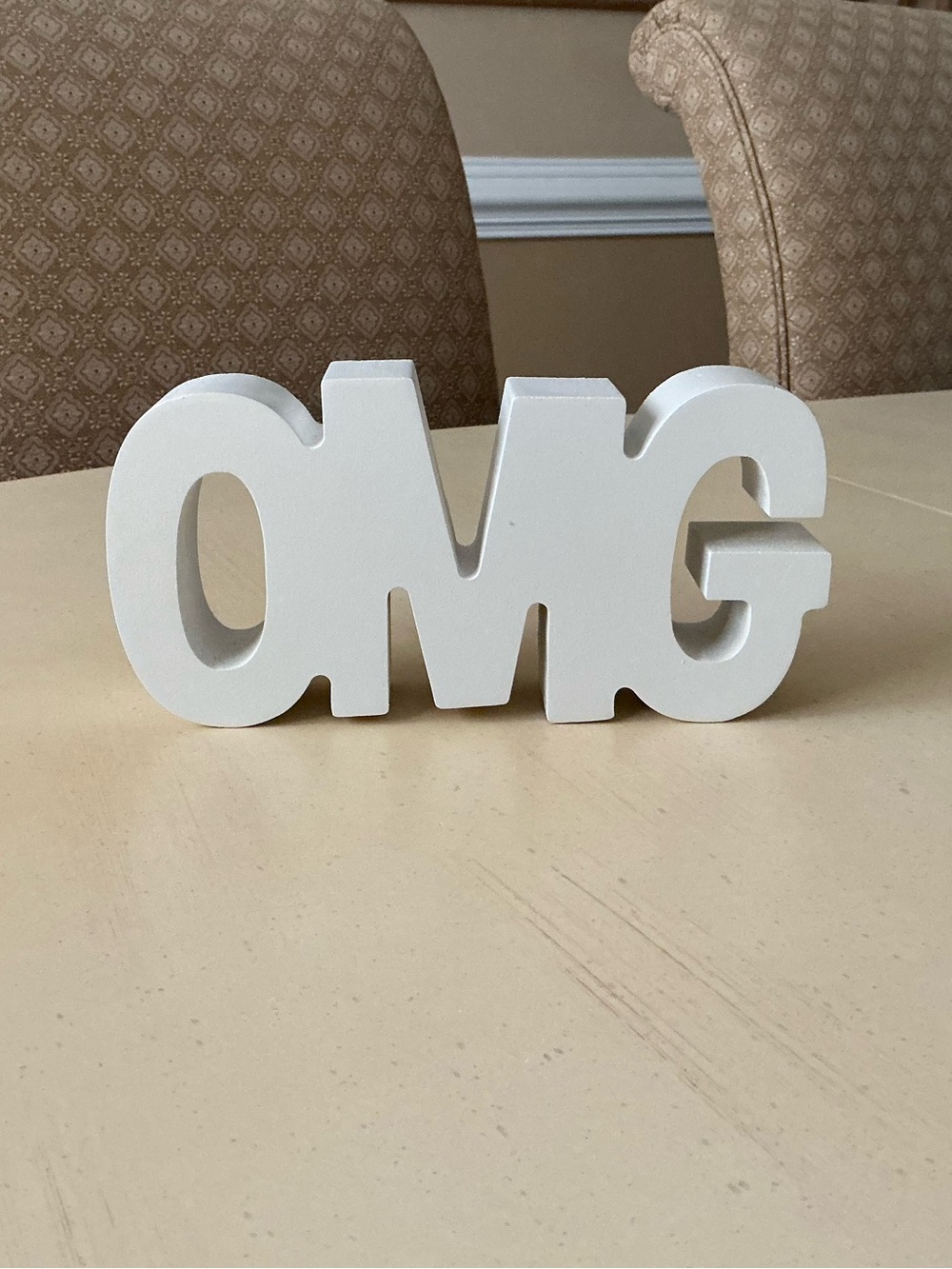 Big Bold OMG White Painted Wood Sign 😱